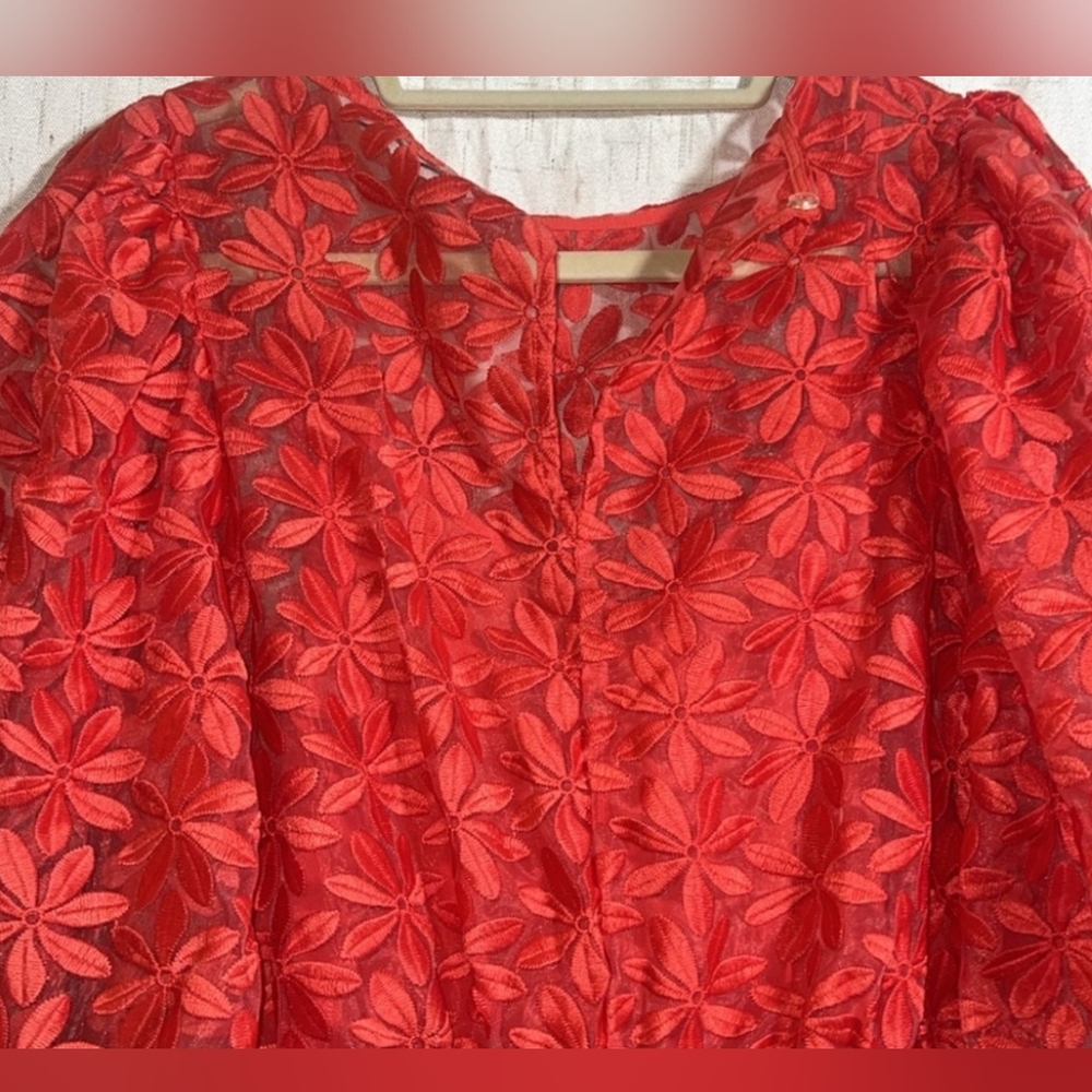 Bnwt Pretty Floral Pink Coral Zara Dress S-M See through matching slip - Picture 12 of 15